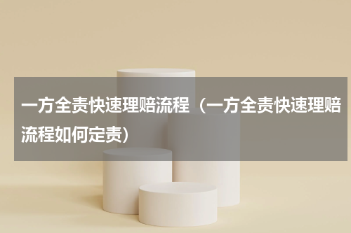 一方全责快速理赔流程（一方全责快速理赔流程如何定责）