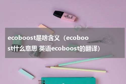 ecoboost是啥含义（ecoboost什么意思 英语ecoboost的翻译）