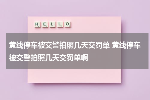 黄线停车被交警拍照几天交罚单 黄线停车被交警拍照几天交罚单啊