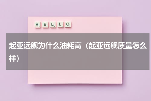 起亚远舰为什么油耗高（起亚远舰质量怎么样）