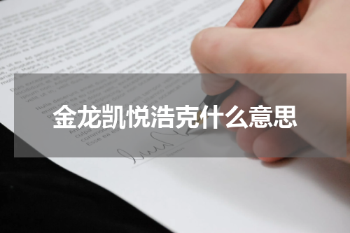 金龙凯悦浩克什么意思