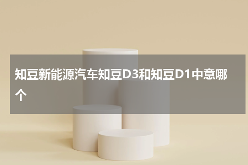 知豆新能源汽车知豆D3和知豆D1中意哪个