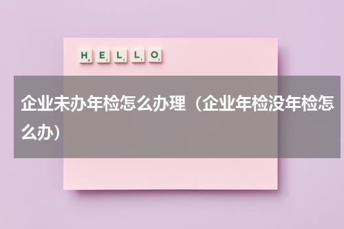 企业未办年检怎么办理（企业年检没年检怎么办）