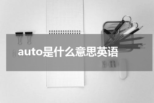 auto是什么意思英语