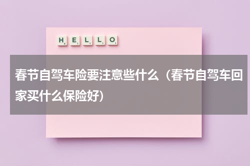春节自驾车险要注意些什么（春节自驾车回家买什么保险好）