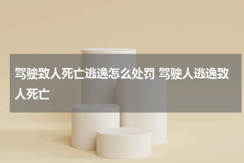 驾驶致人死亡逃逸怎么处罚 驾驶人逃逸致人死亡