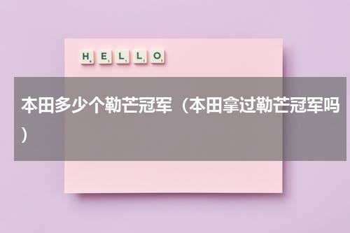 本田多少个勒芒冠军（本田拿过勒芒冠军吗）