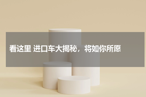  看这里 进口车大揭秘，将如你所愿 